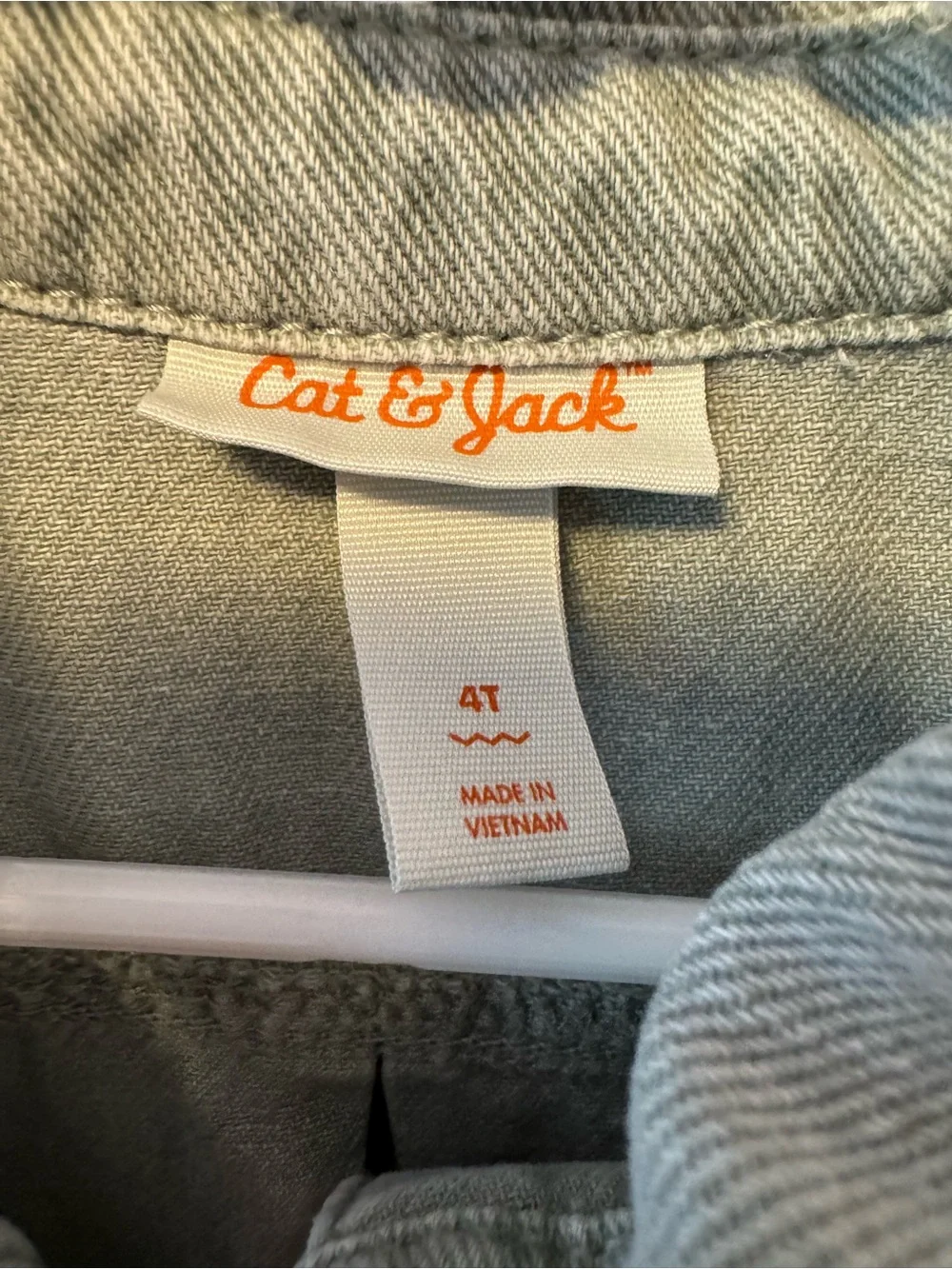 Cat & Jack Sleeveless Washed Sage Green Denim Dress